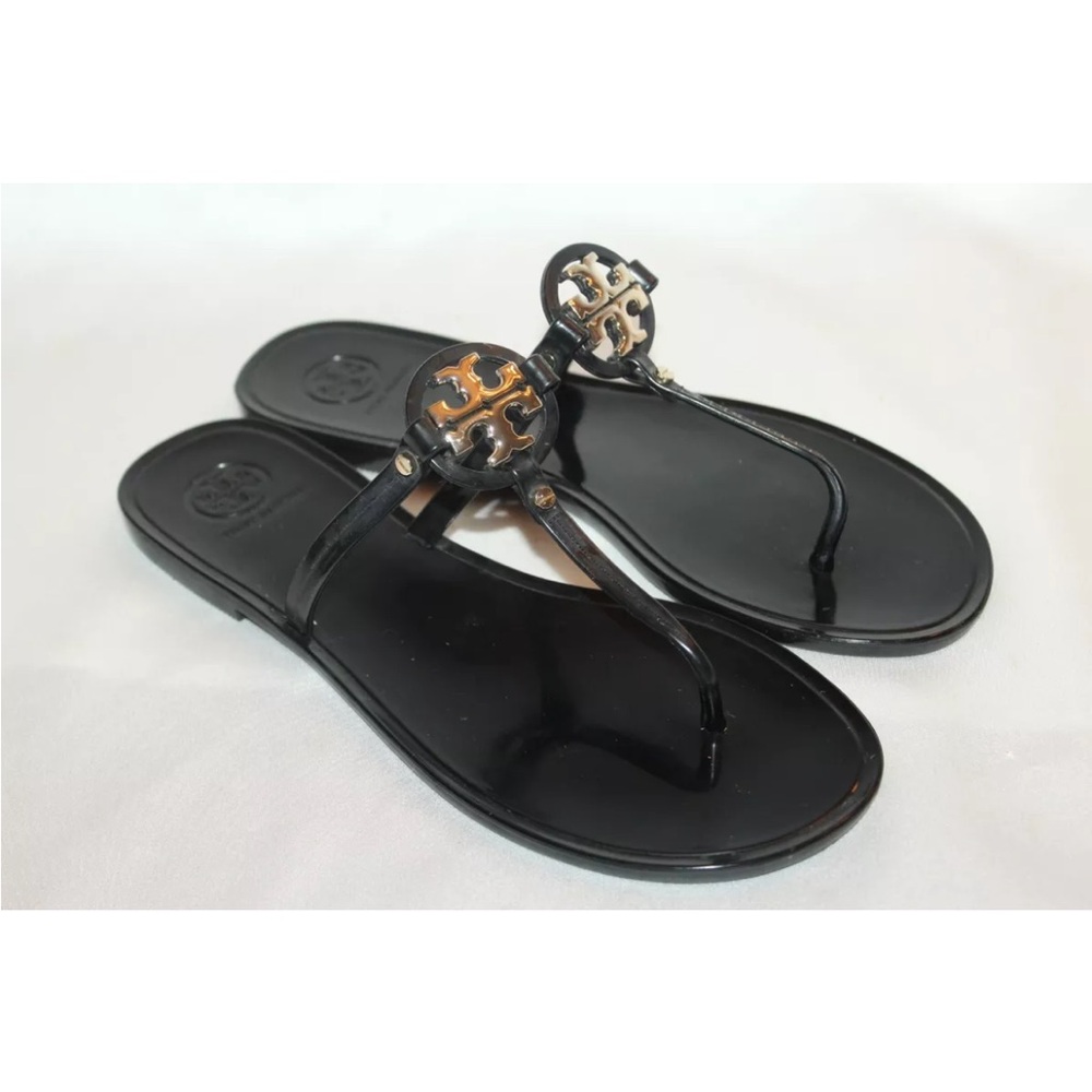 TORY BURCH Jelly MINI MILLER Gold LOGO Flip Flops